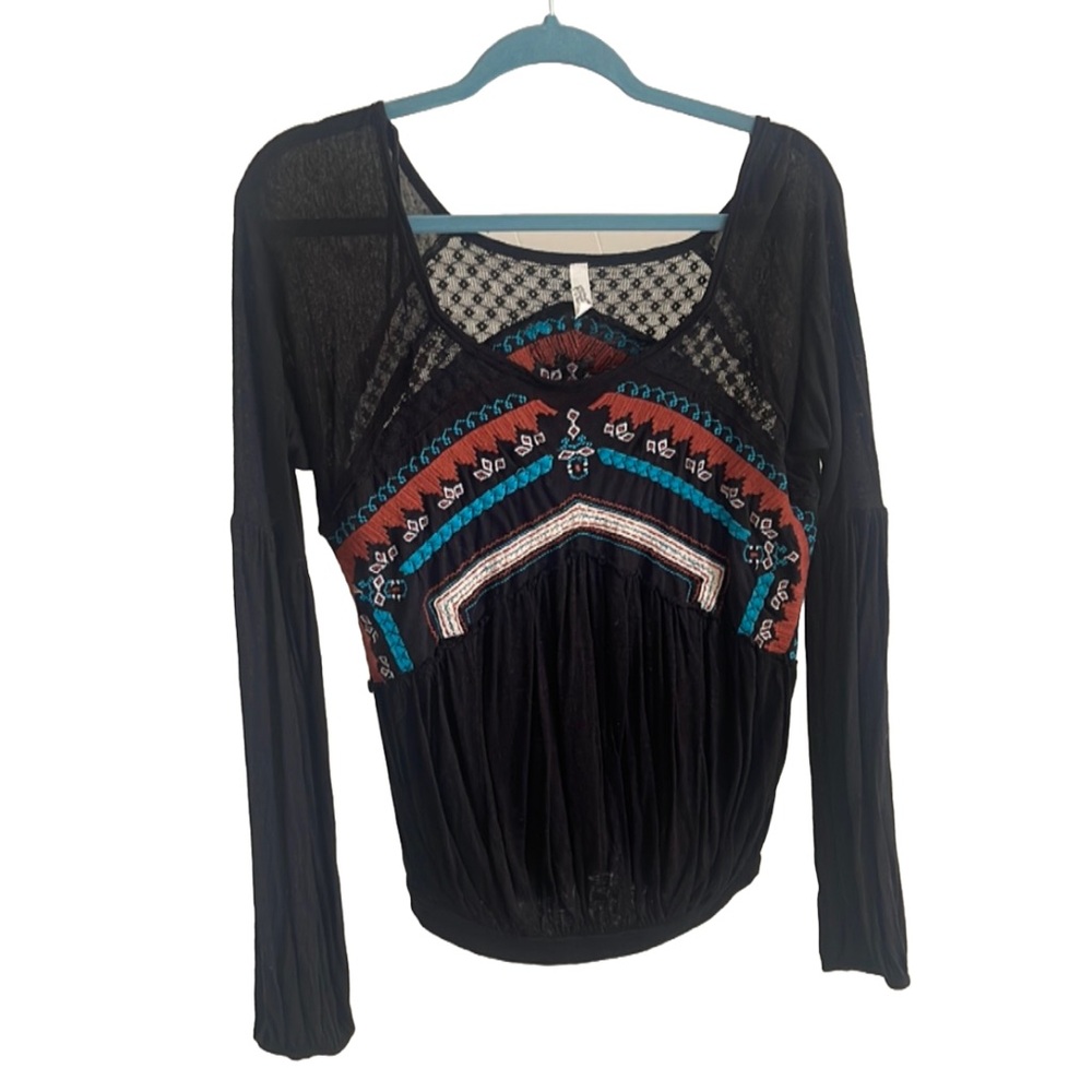Free People embroidered peasant blouse